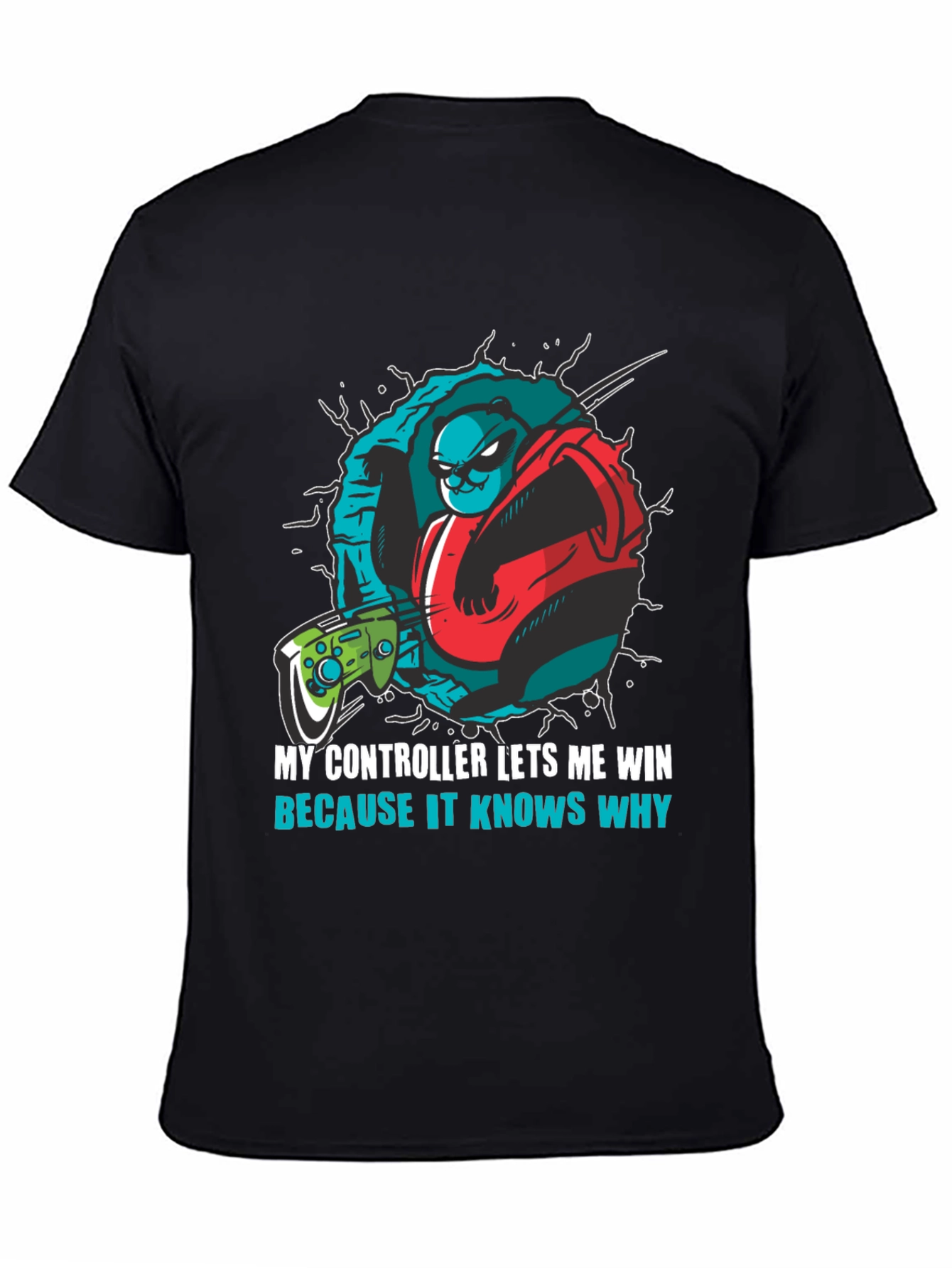 Gamer Panda T-Shirt - My Controller Lets Me Win