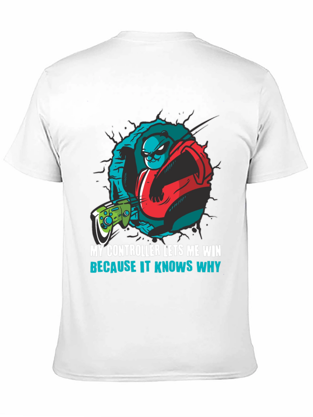 Gamer Panda T-Shirt - My Controller Lets Me Win
