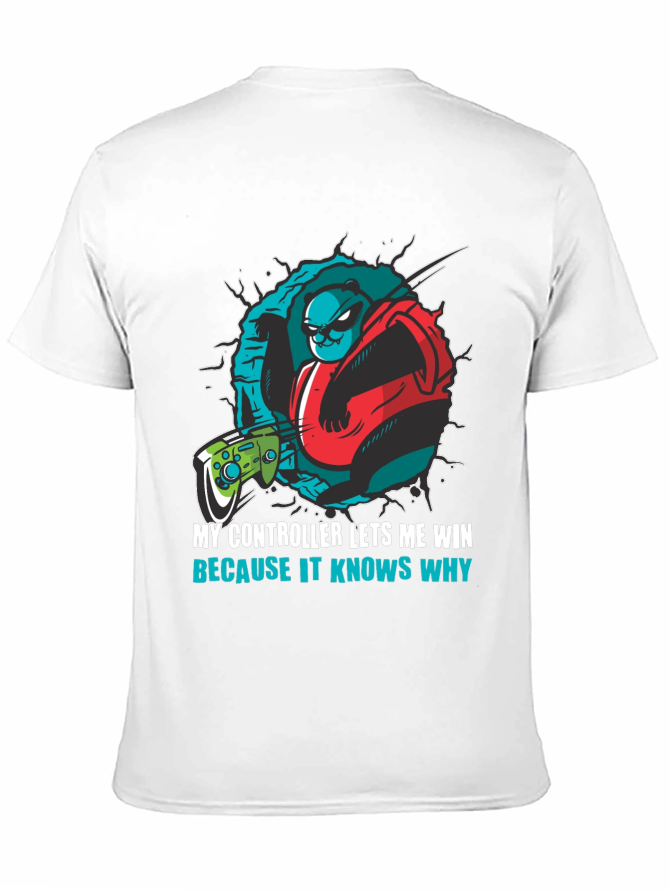 Gamer Panda T-Shirt - My Controller Lets Me Win