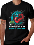 Gamer Panda T-Shirt - My Controller Lets Me Win