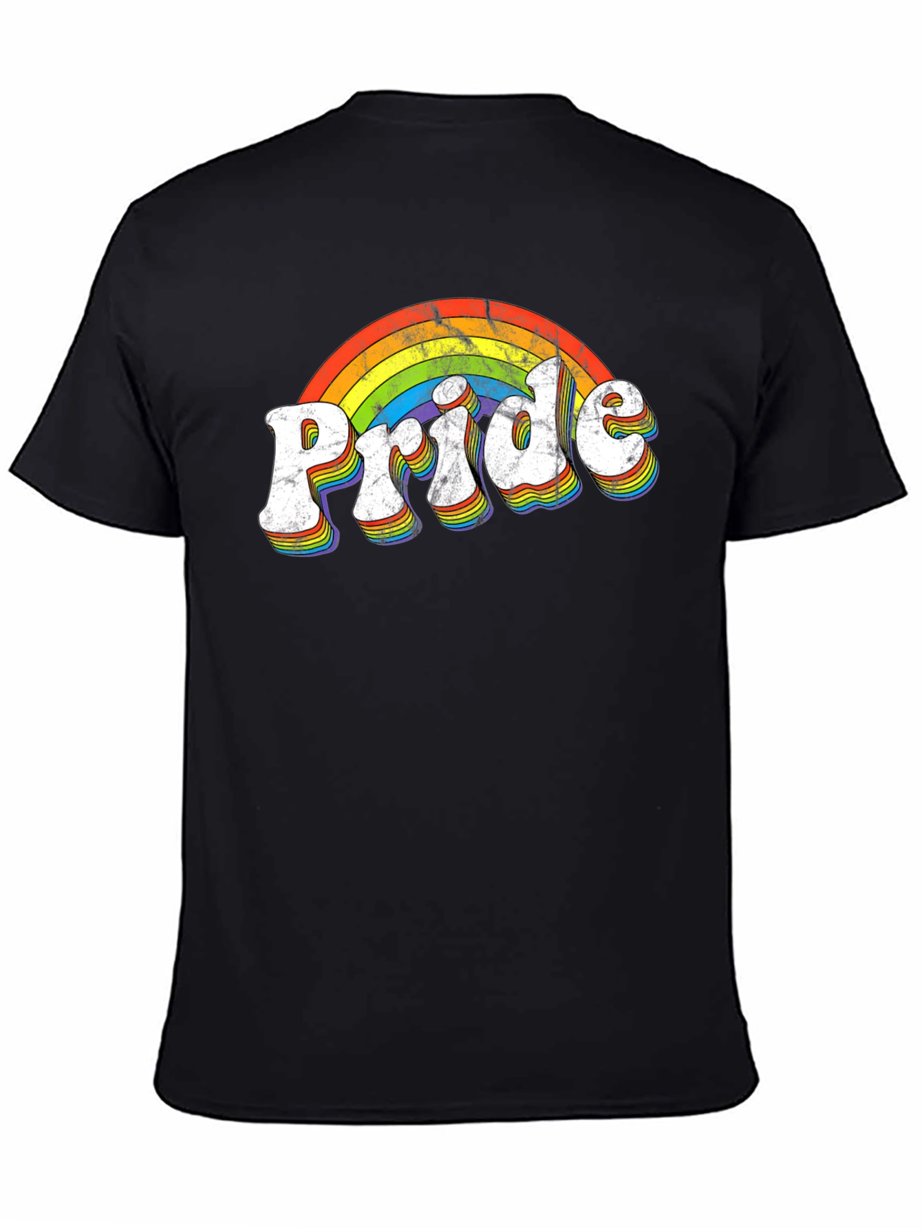 Retro Pride Rainbow T-Shirt - Black