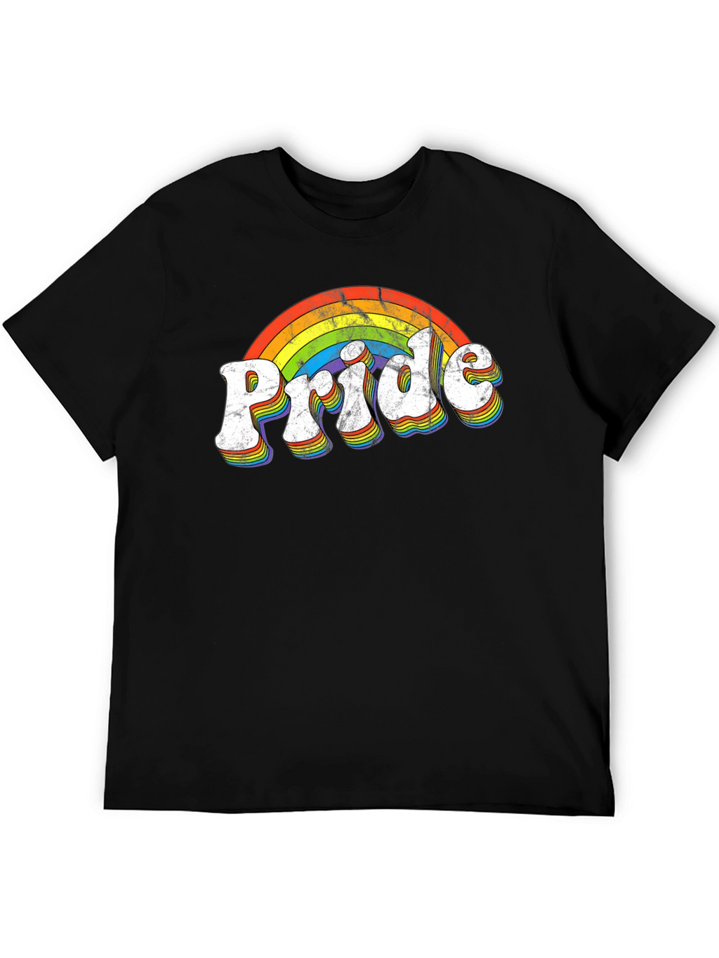 Retro Pride Rainbow T-Shirt - Black