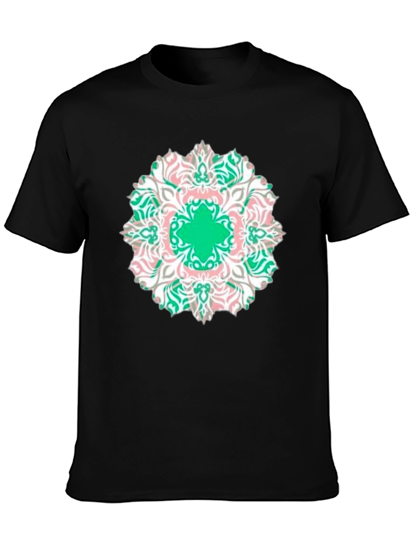 Mandala Print Black T-Shirt - Casual Style