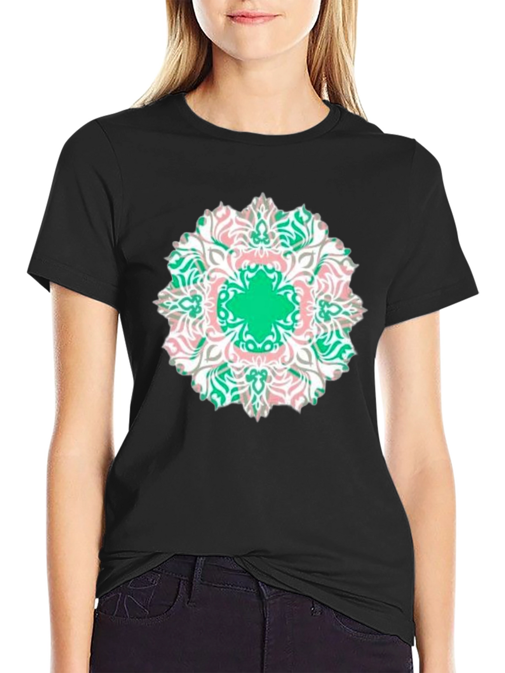 Mandala Print Black T-Shirt - Casual Style
