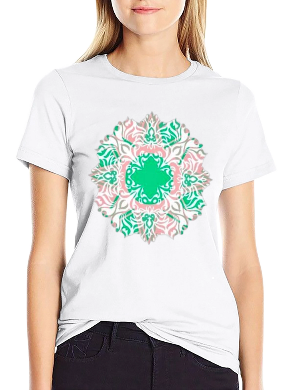 Mandala Print Black T-Shirt - Casual Style