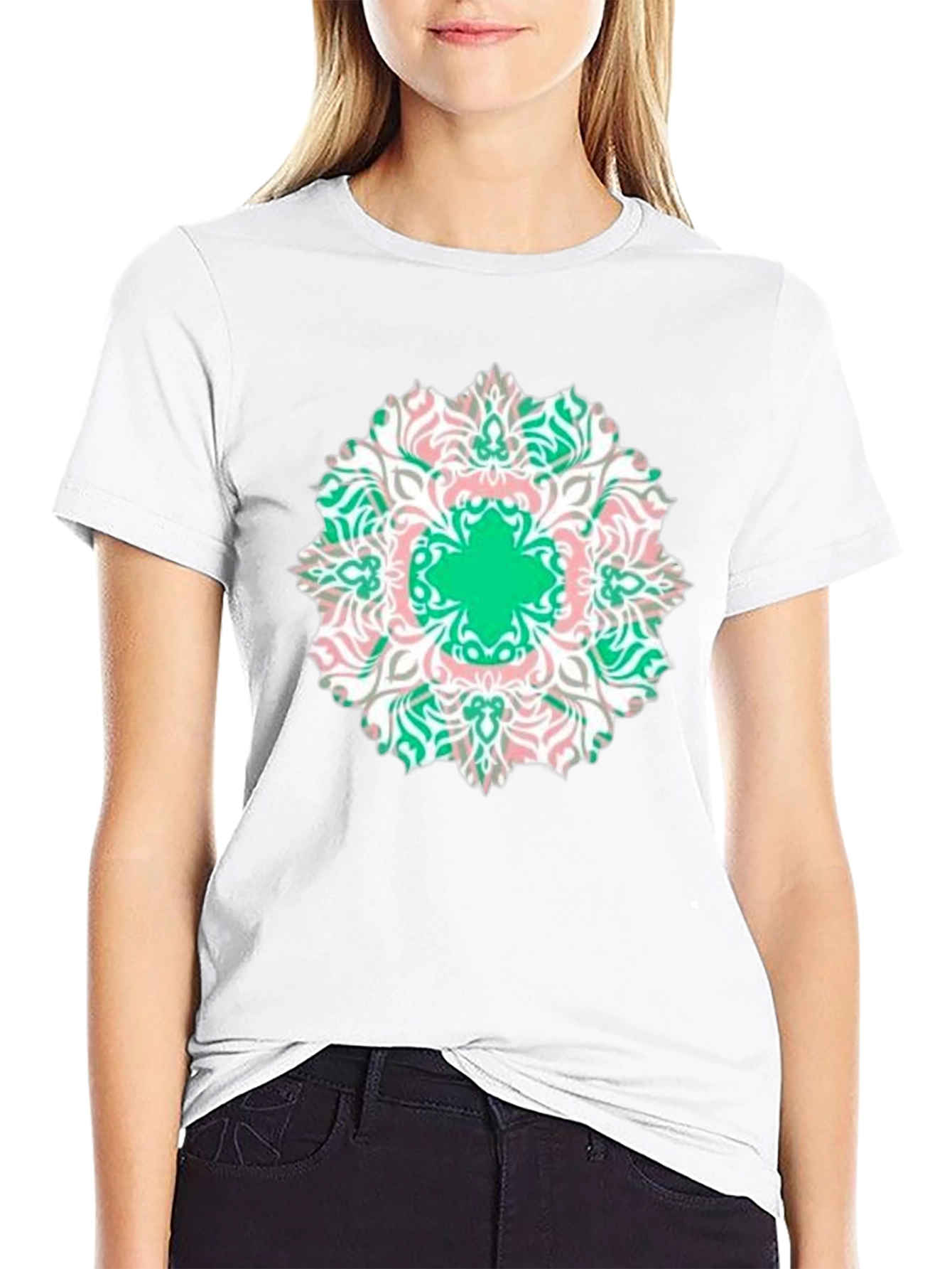 Mandala Print Black T-Shirt - Casual Style