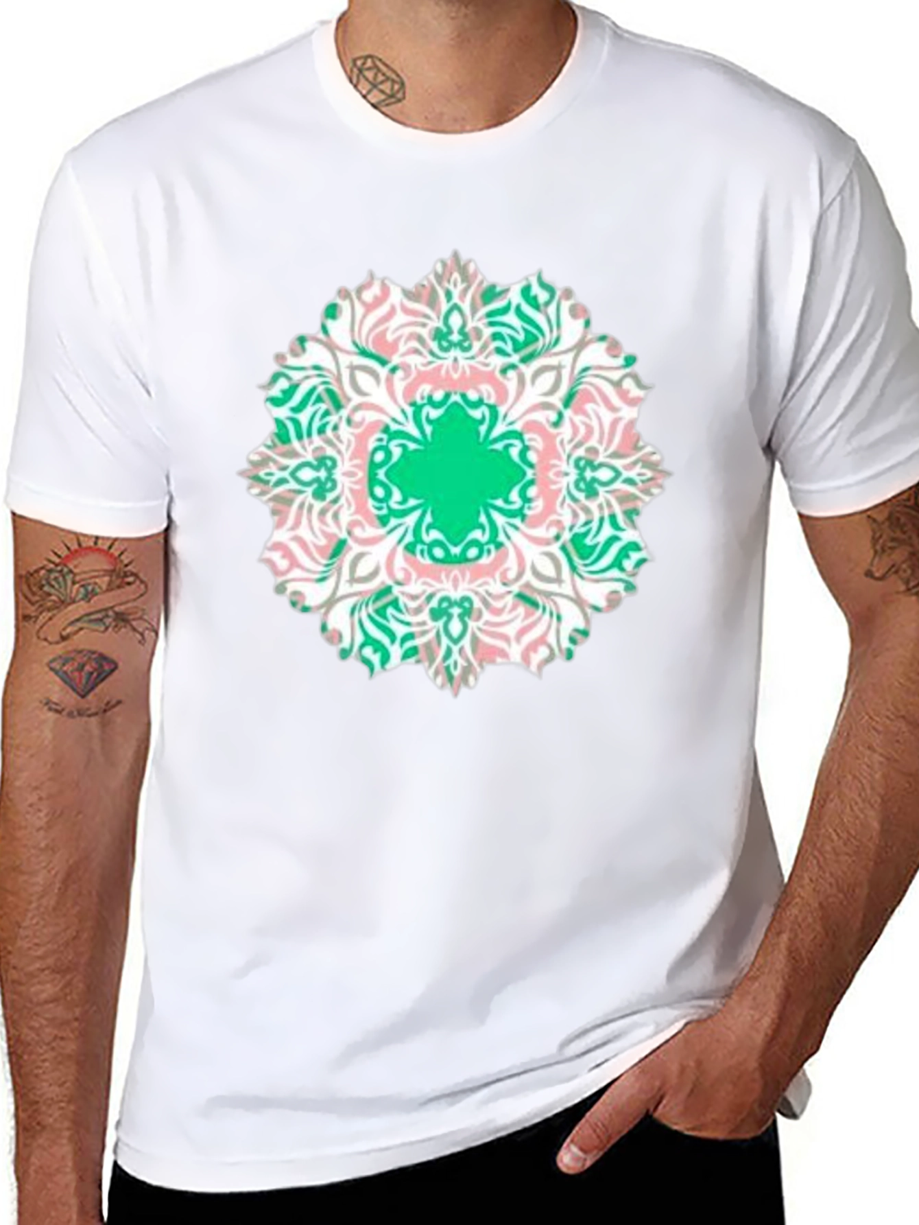 Mandala Print Black T-Shirt - Casual Style