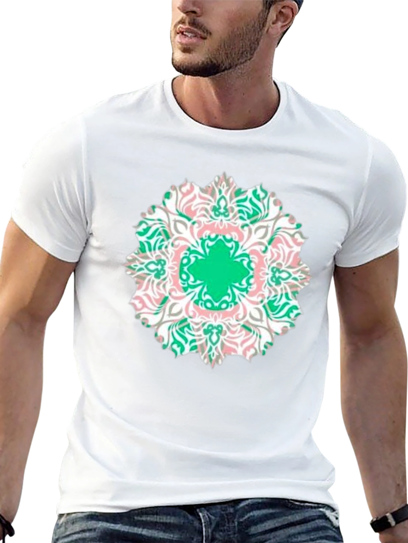 Mandala Print Black T-Shirt - Casual Style