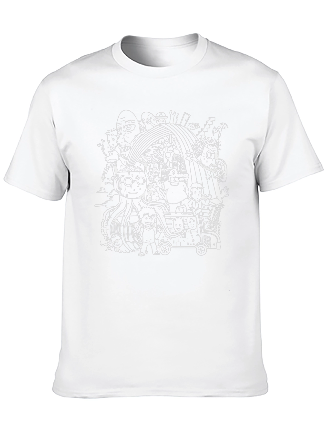 Abstract Doodle Black T-Shirt