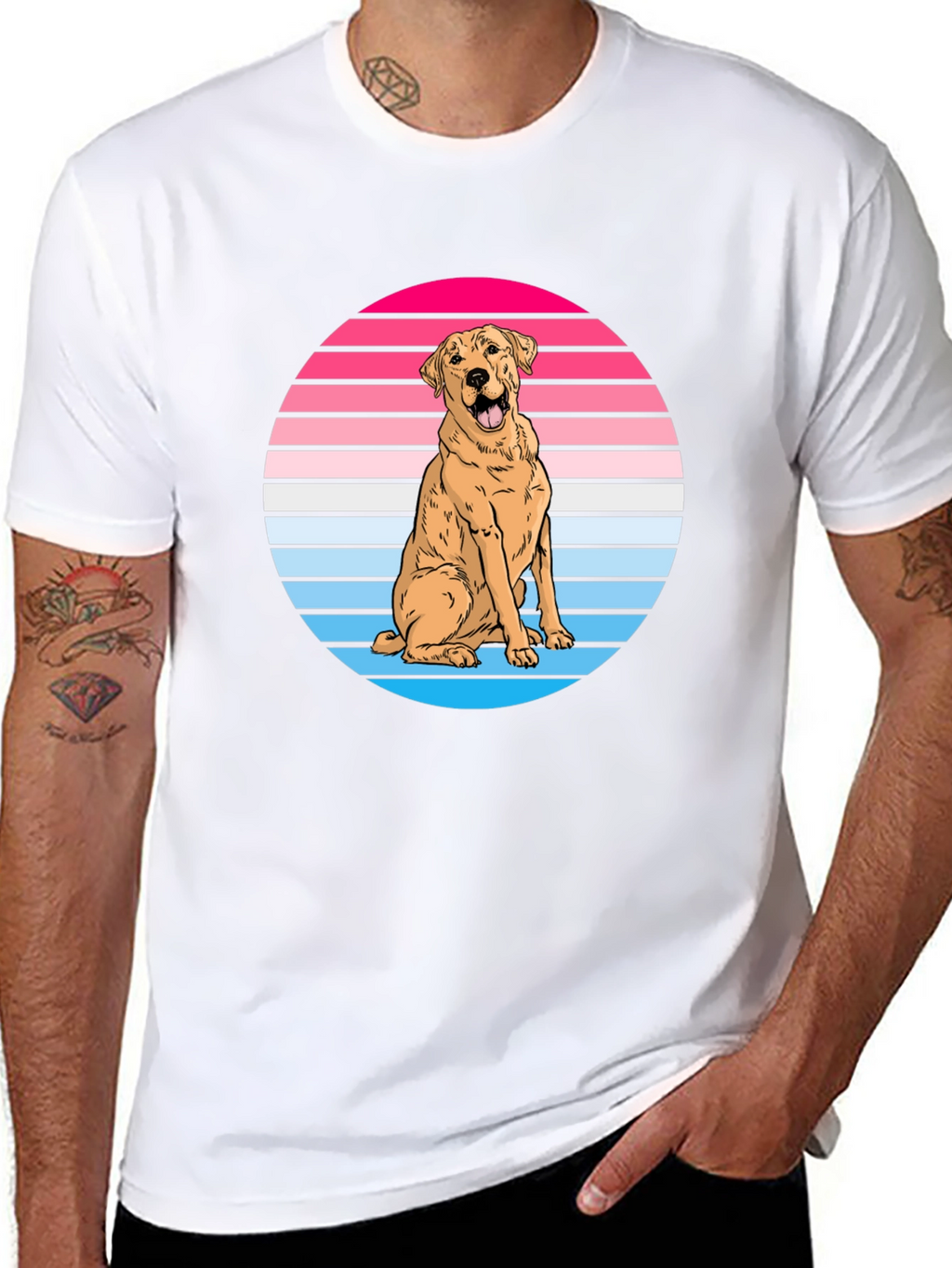 Retro Dog Graphic Tee - Labrador Lover Shirt