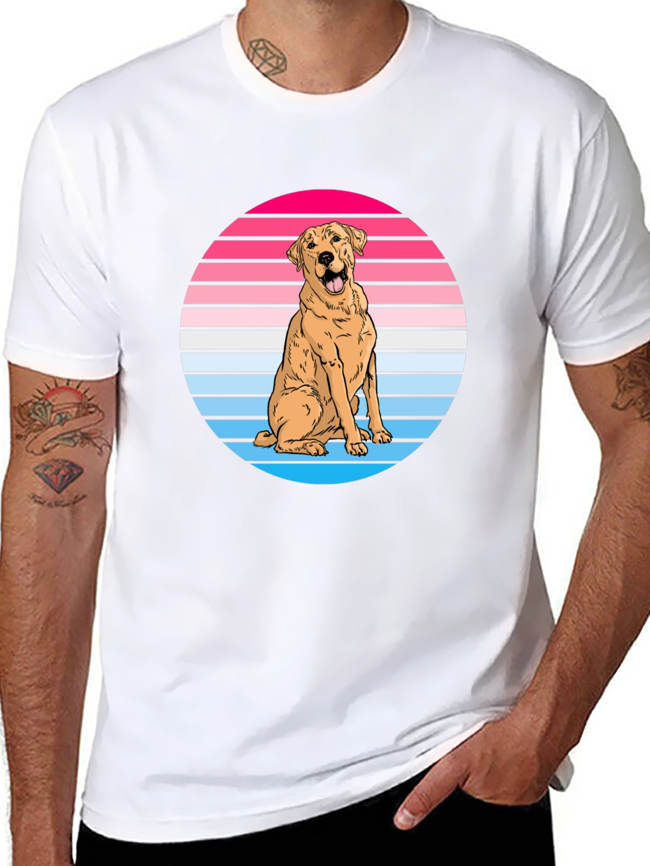 Retro Dog Graphic Tee - Labrador Lover Shirt