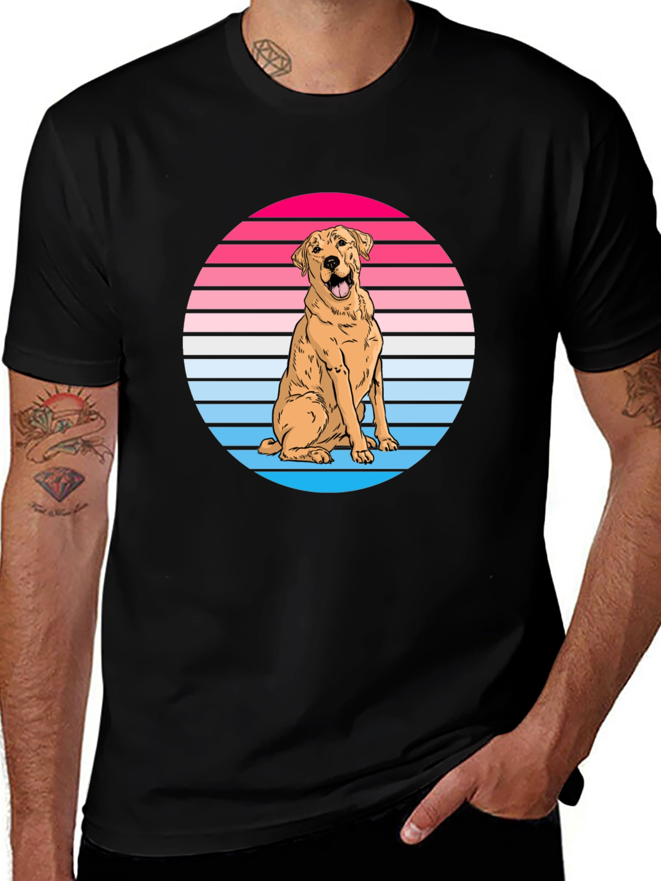 Retro Dog Graphic Tee - Labrador Lover Shirt