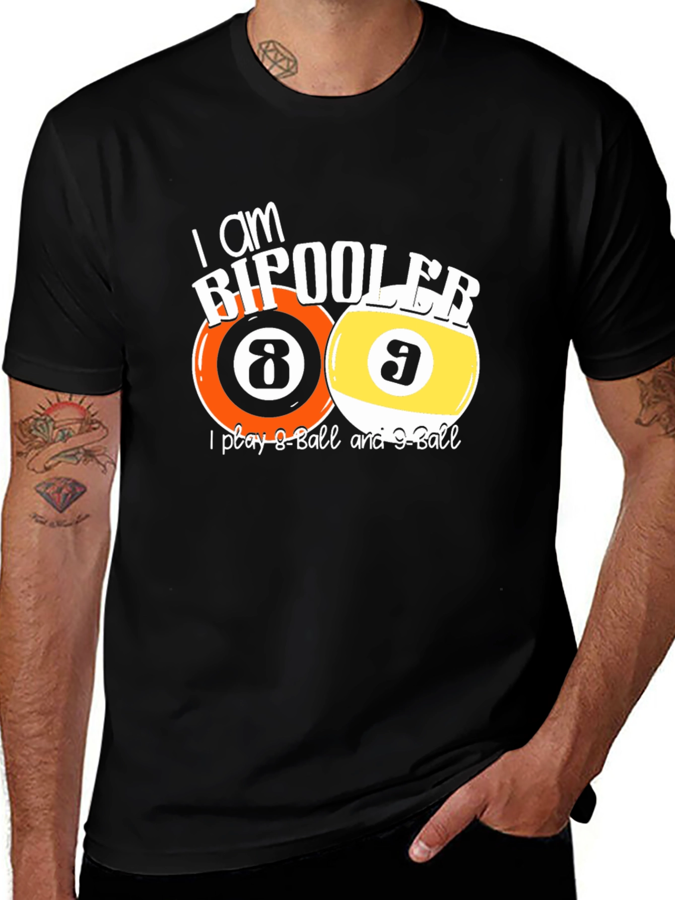 Bipooler 8-Ball & 9-Ball T-Shirt - Funny Billiards Tee