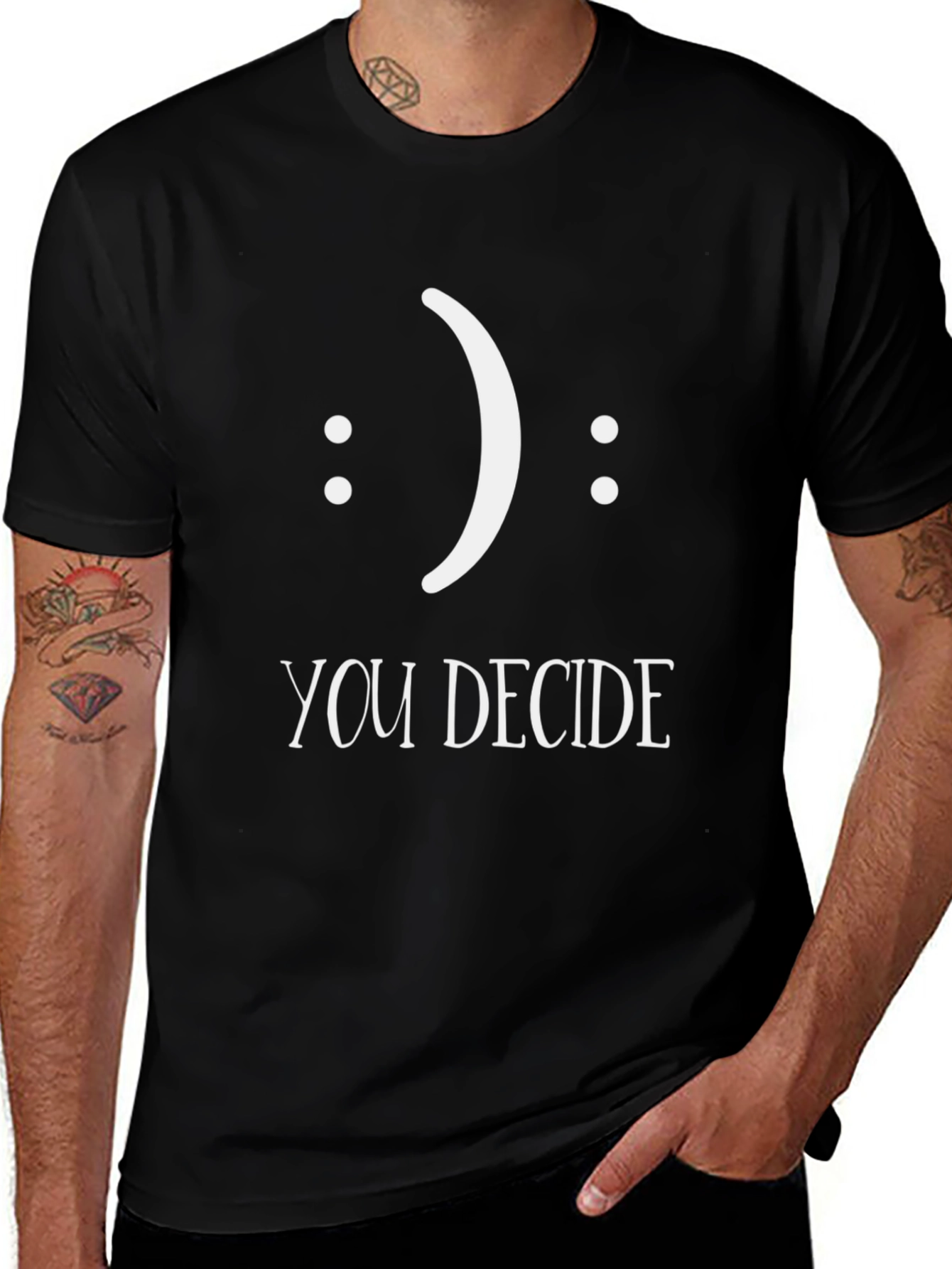 Decide Your Mood Black Graphic Tee