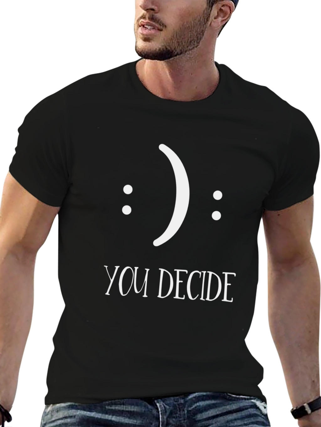Decide Your Mood Black Graphic Tee