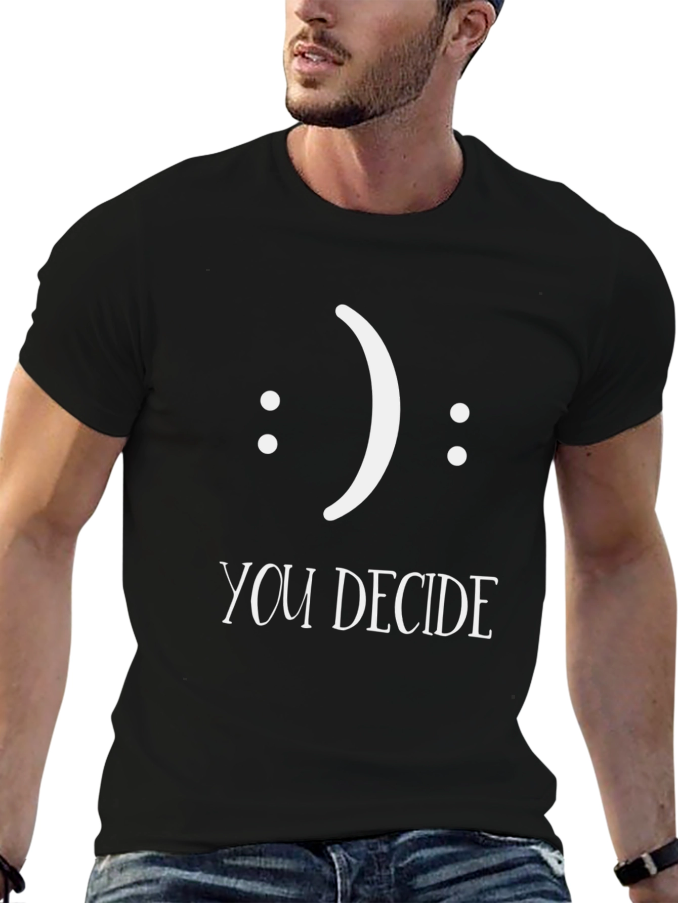 Decide Your Mood Black Graphic Tee
