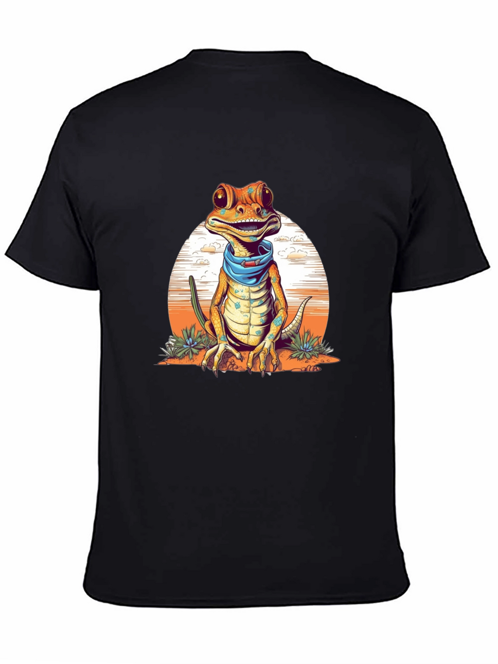 Gecko Bandana T-Shirt - Quirky Reptile Graphic Tee