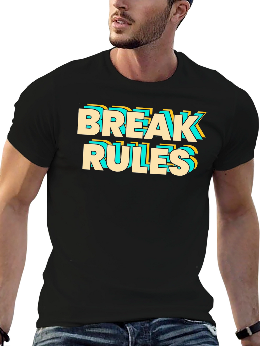 Break Rules Graphic Tee - Bold Statement Shirt