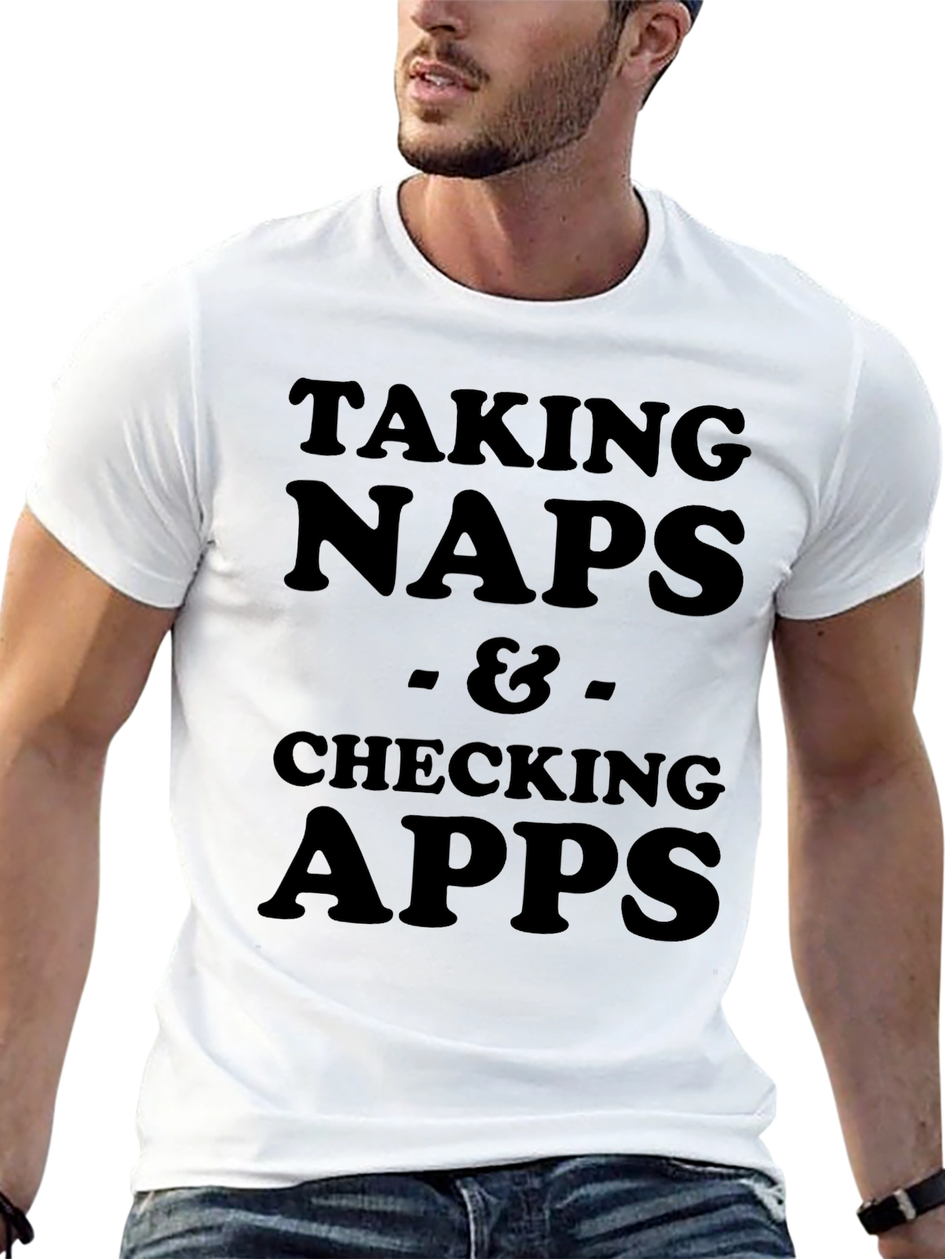 Taking Naps & Checking Apps Black T-Shirt
