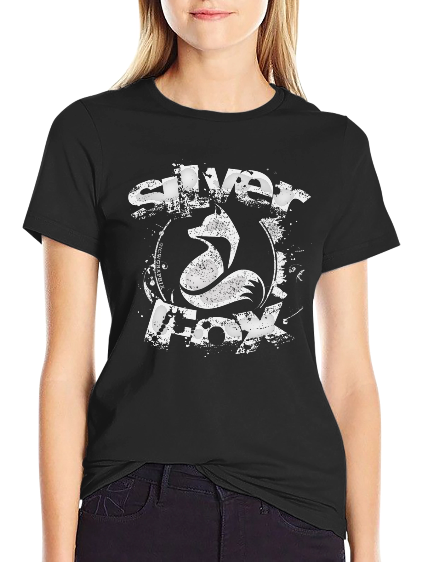 Silver Fox Graphic Tee - Mens Black T-Shirt