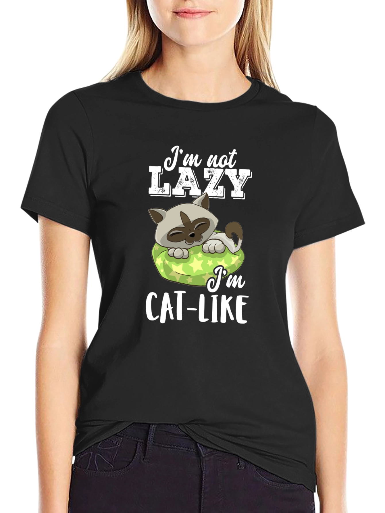Im Not Lazy Im Cat-Like Graphic T-Shirt