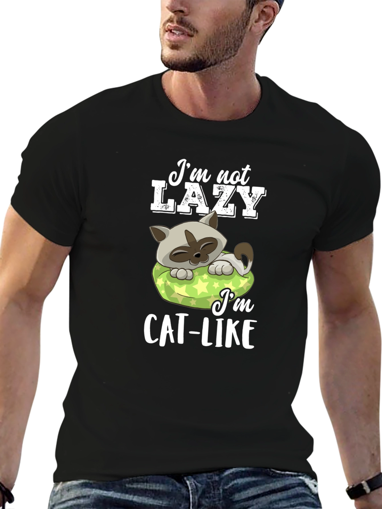 Im Not Lazy Im Cat-Like Graphic T-Shirt