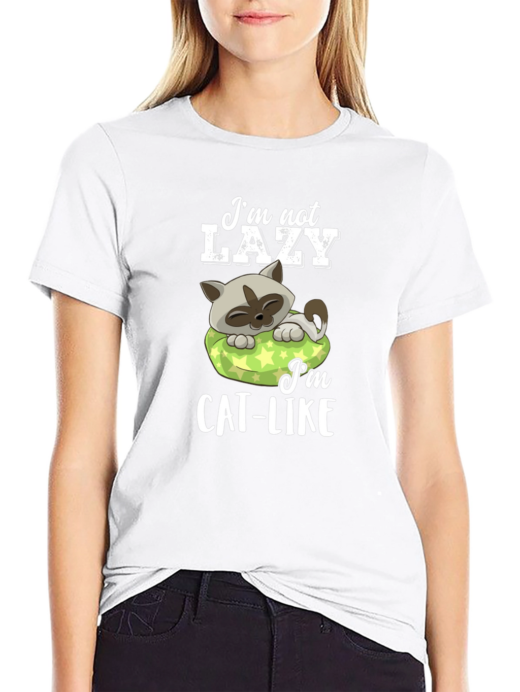 Im Not Lazy Im Cat-Like Graphic T-Shirt