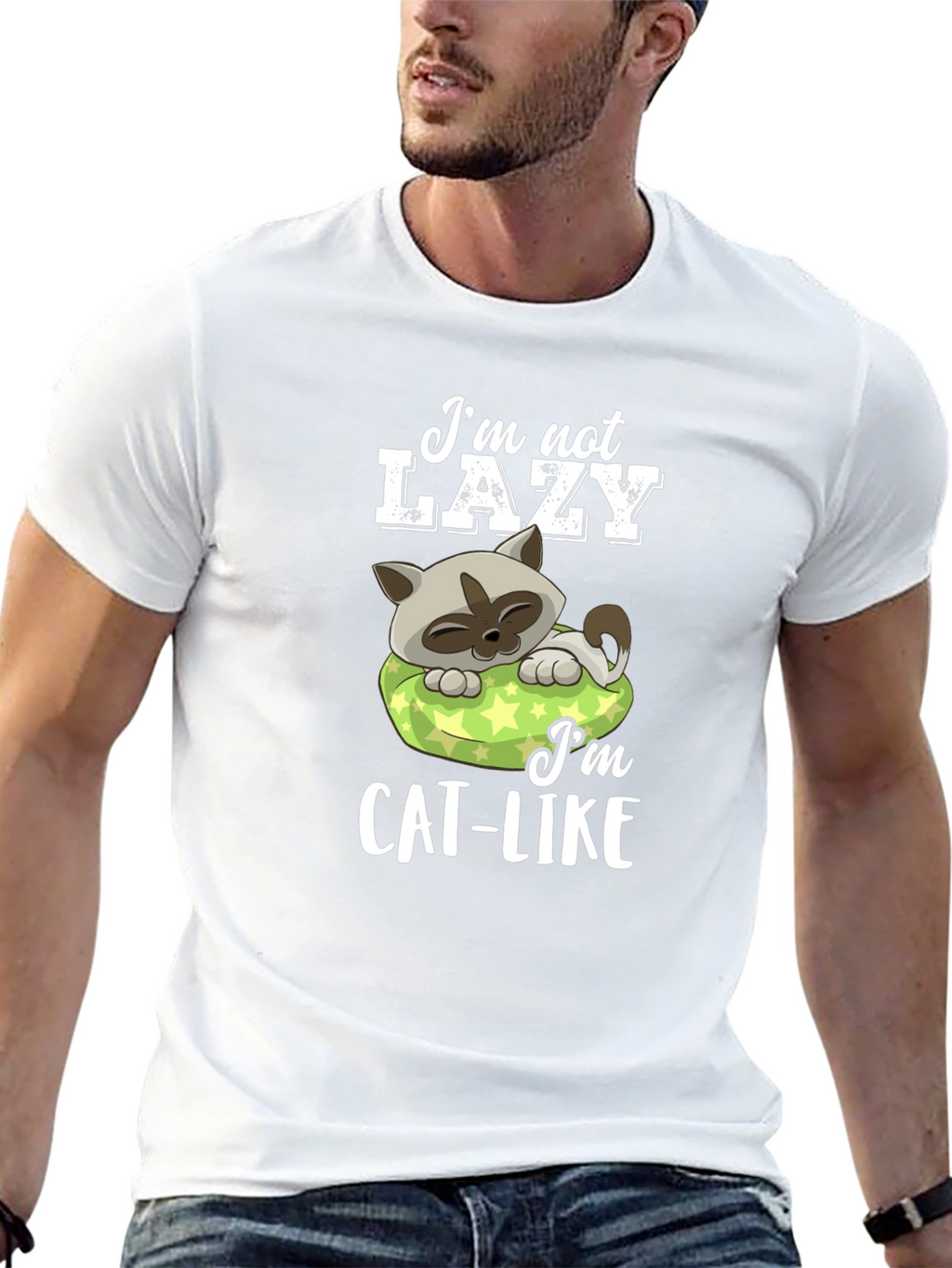 Im Not Lazy Im Cat-Like Graphic T-Shirt