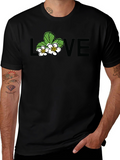 Floral Love Graphic Black T-Shirt