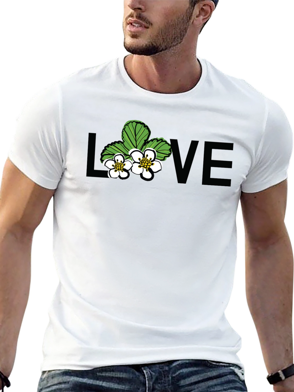 Floral Love Graphic Black T-Shirt