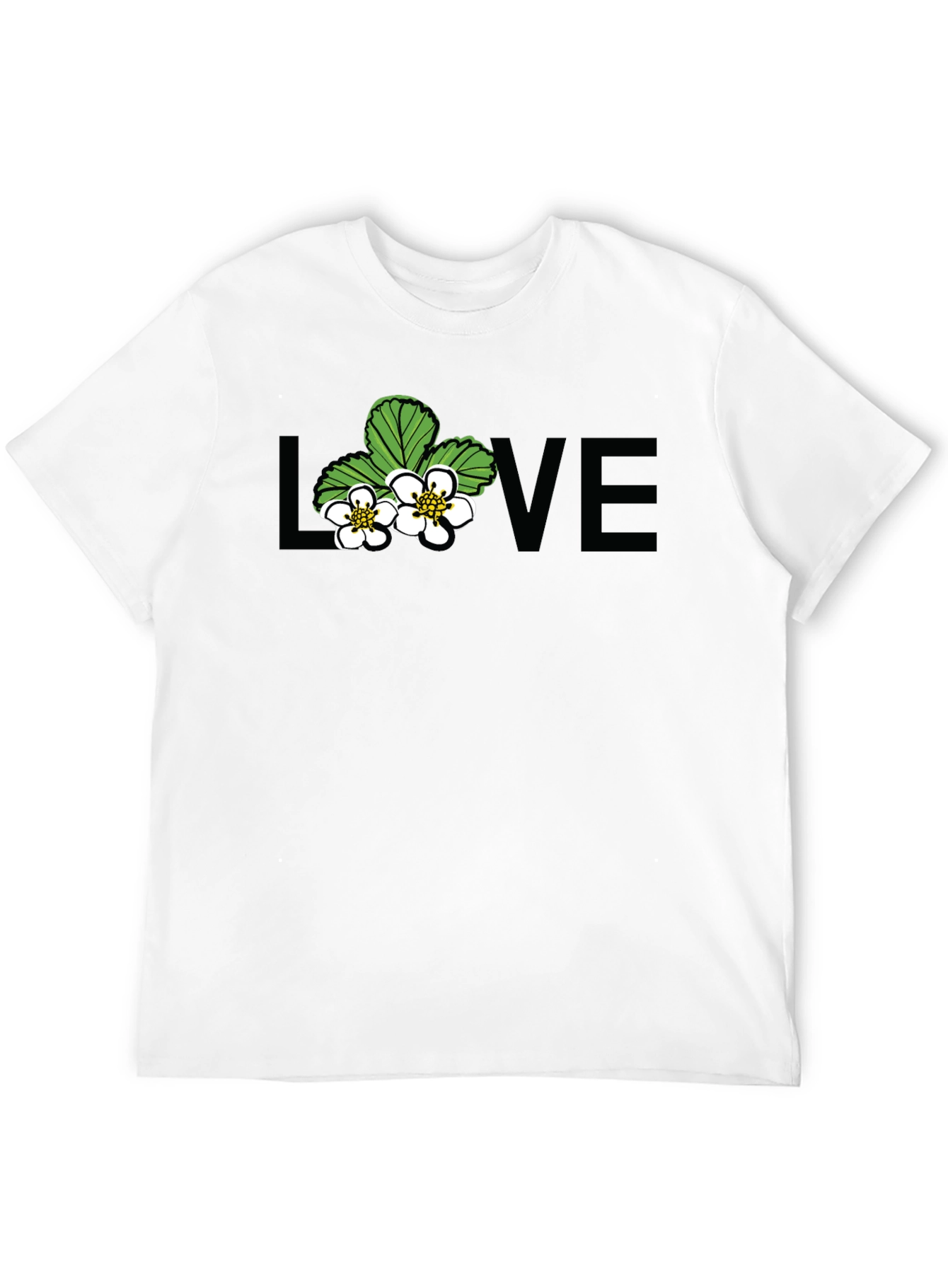 Floral Love Graphic Black T-Shirt