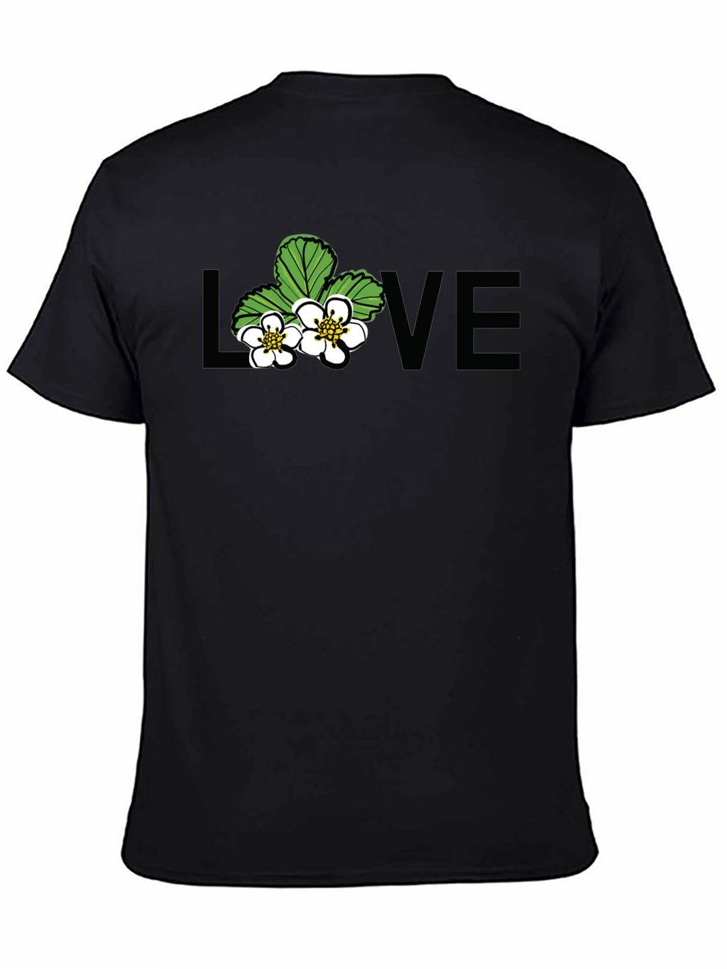 Floral Love Graphic Black T-Shirt