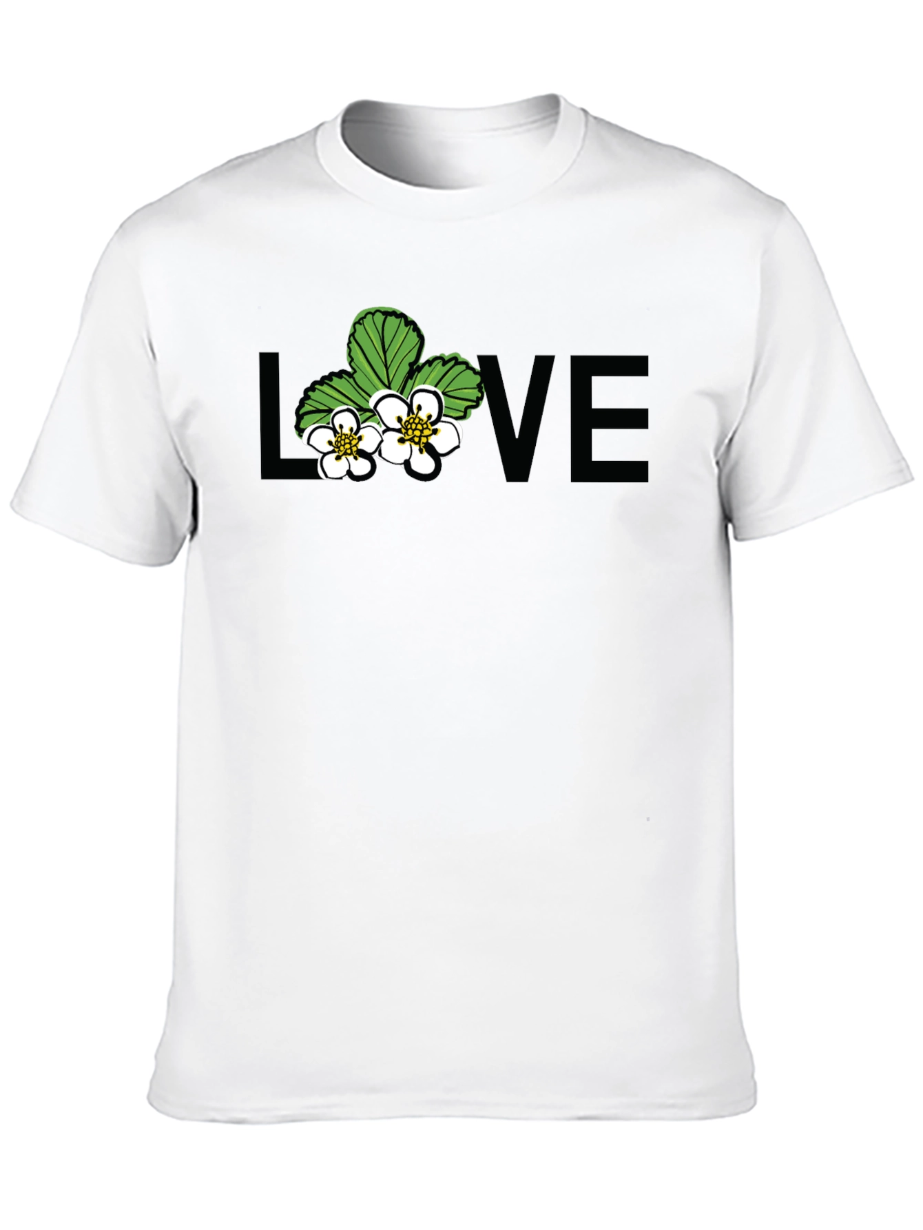 Floral Love Graphic Black T-Shirt