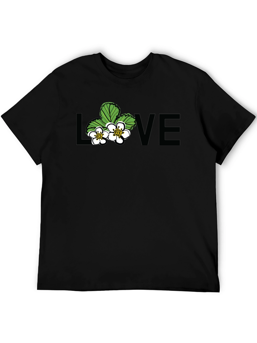 Floral Love Graphic Black T-Shirt