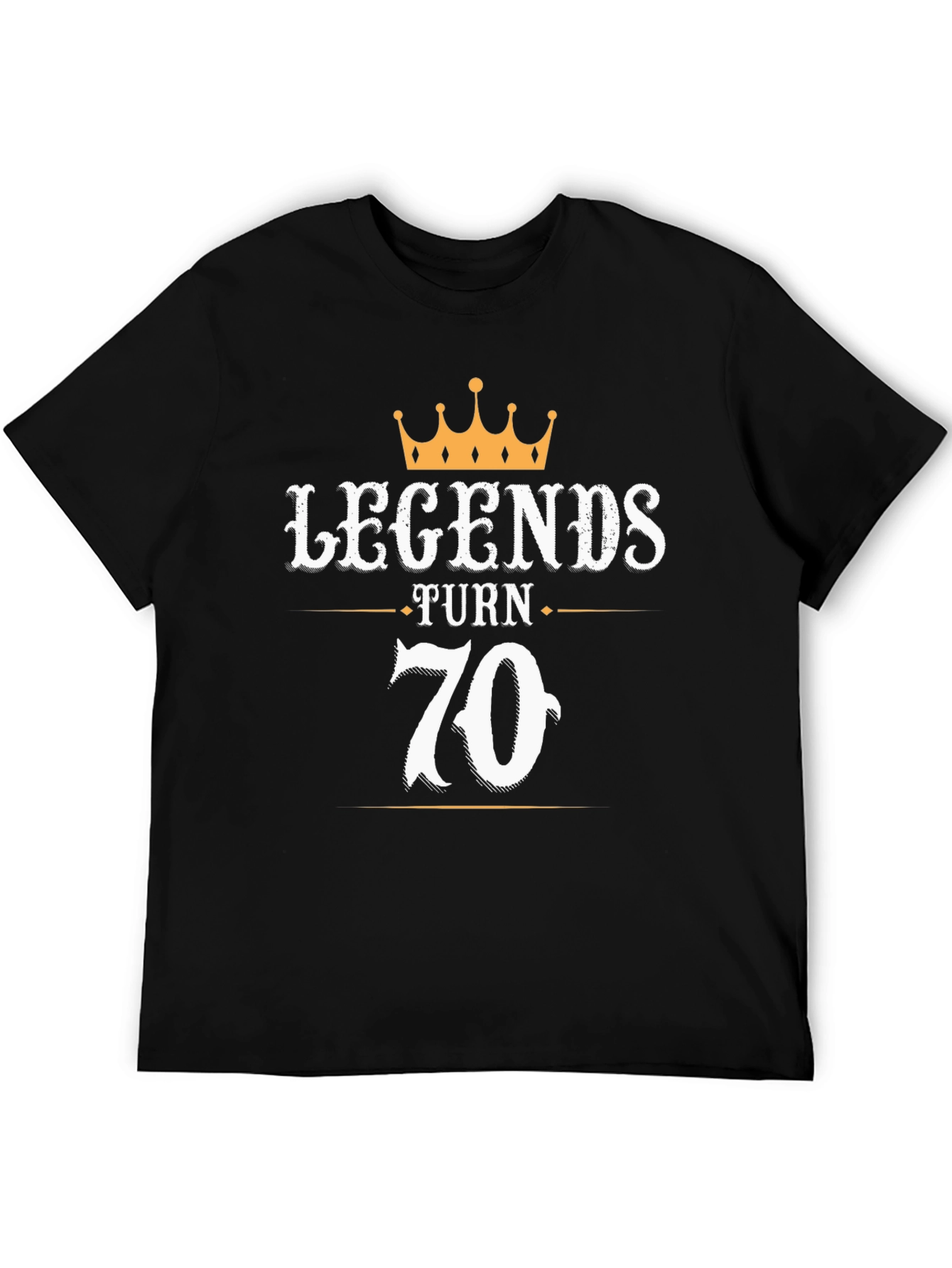 Legends Turn 70 Black Graphic T-Shirt