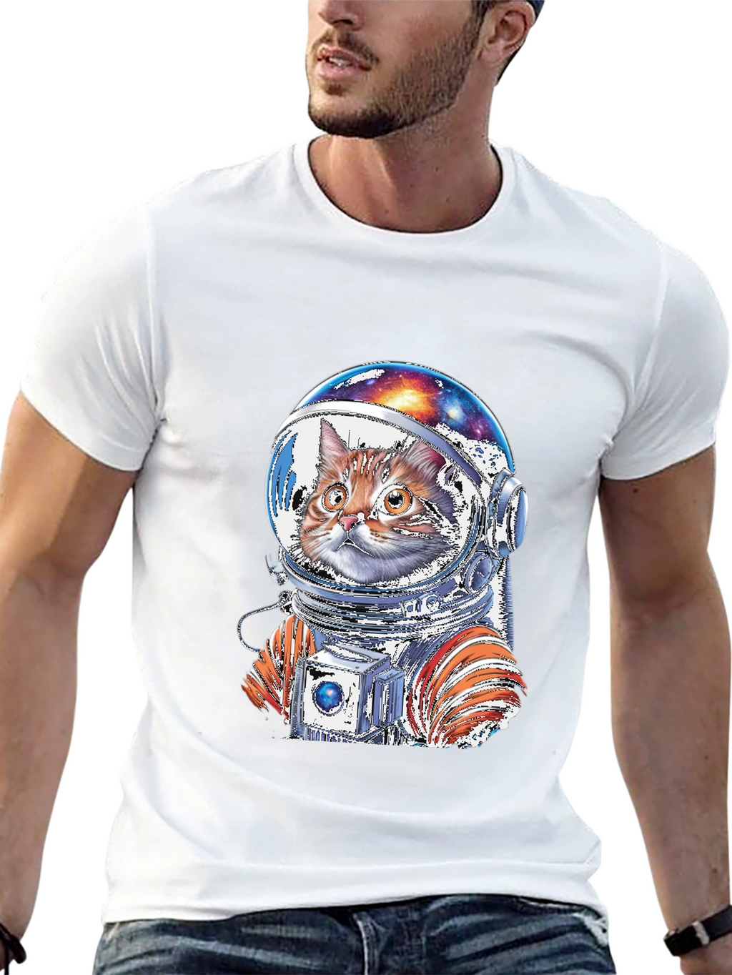 Cat Astronaut Graphic T-Shirt - Space Adventure