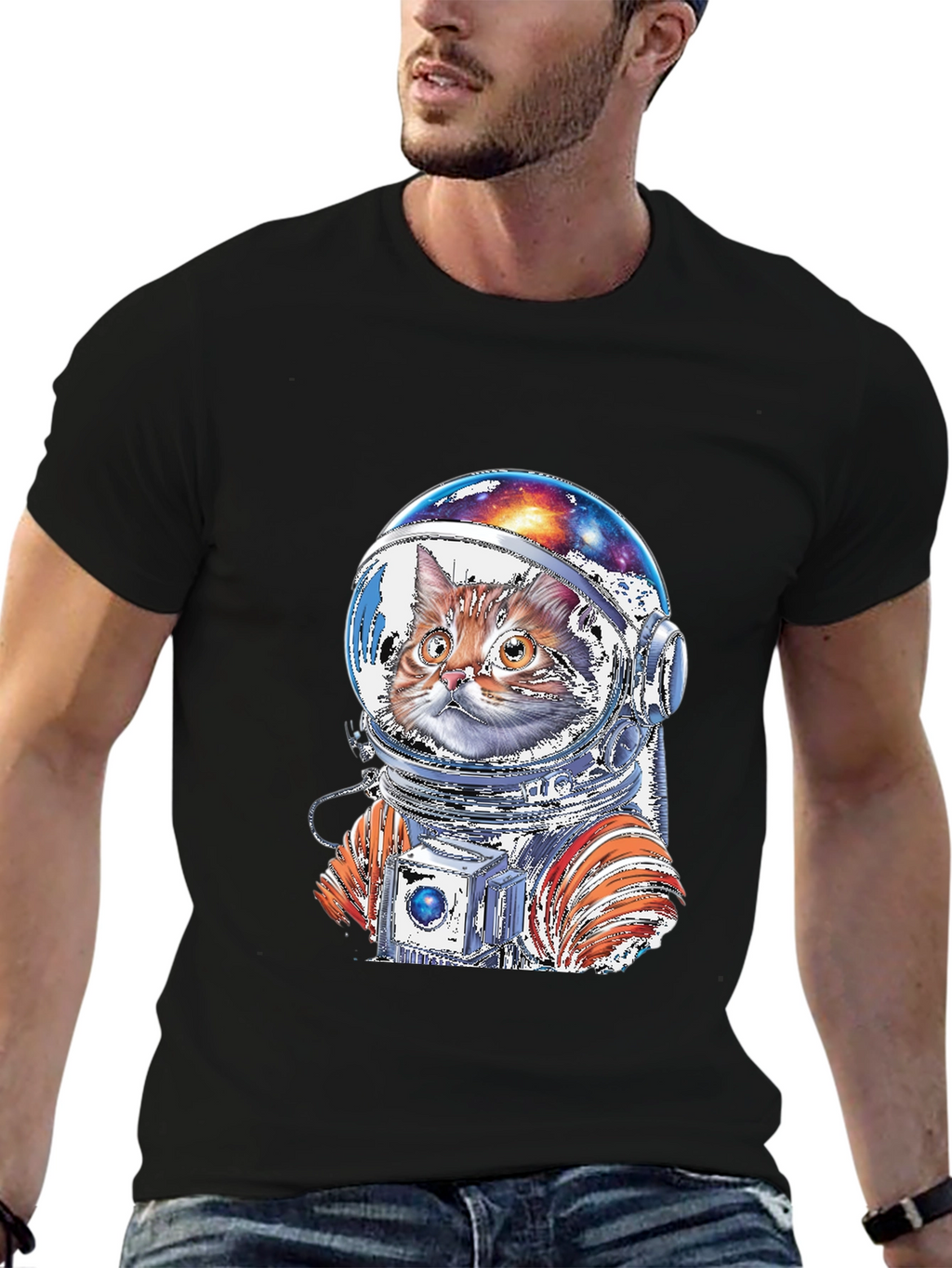Cat Astronaut Graphic T-Shirt - Space Adventure