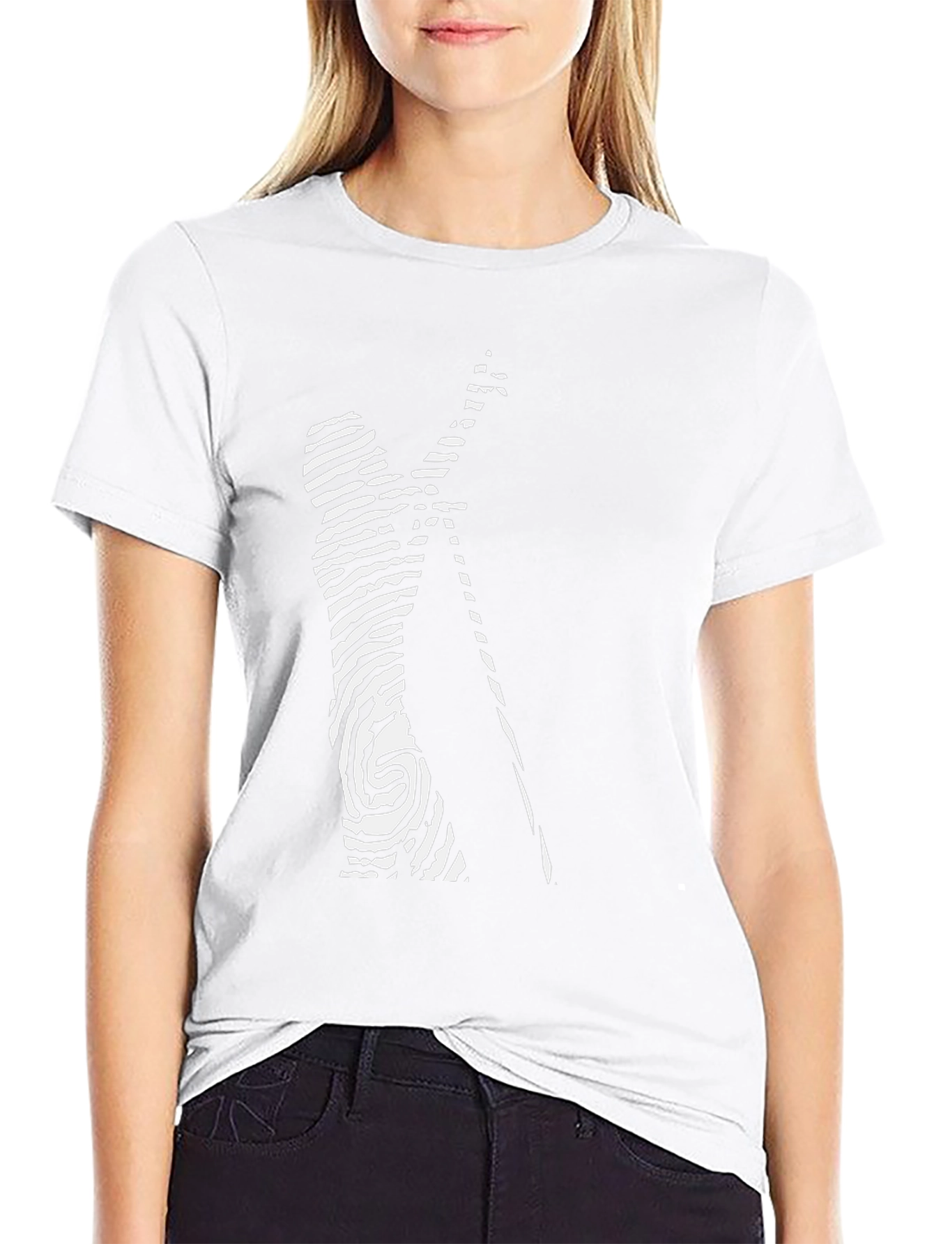 Modern Art Black T-Shirt: Fingerprint Musician