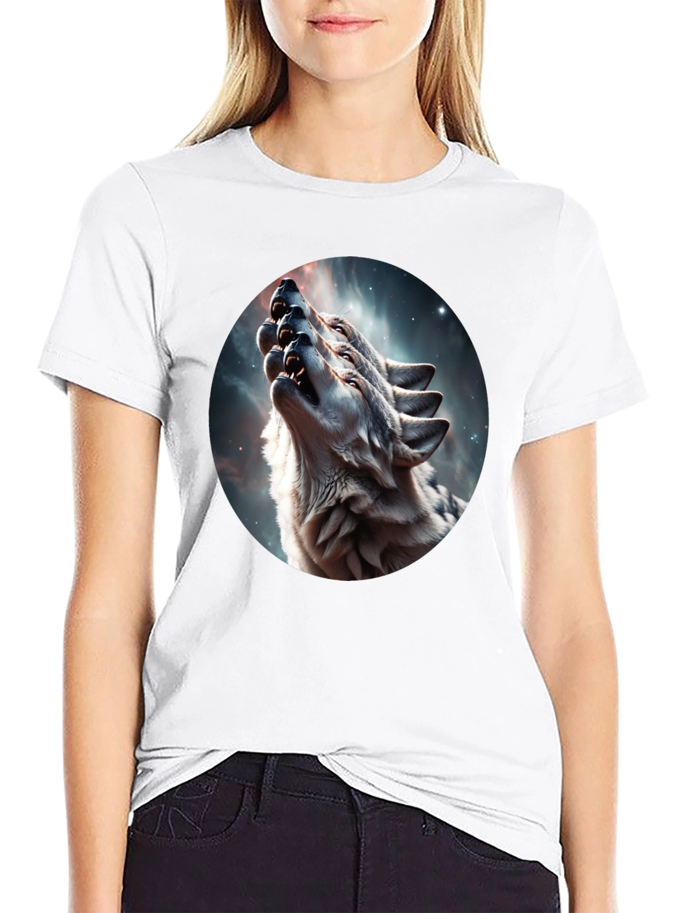 Wolf Pack Howling Galaxy Tee