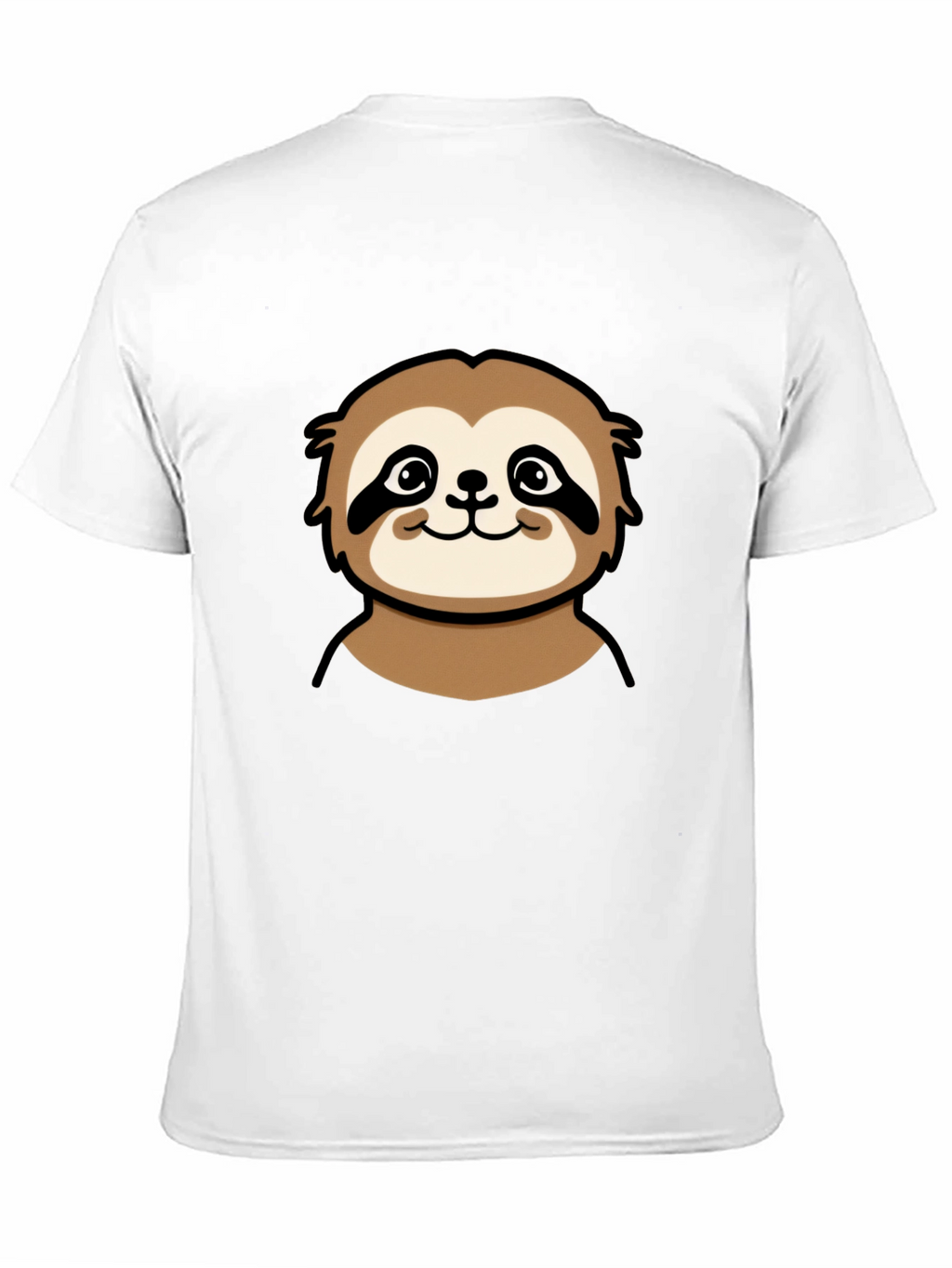 Cute Sloth Graphic Tee - Black Cotton T-Shirt