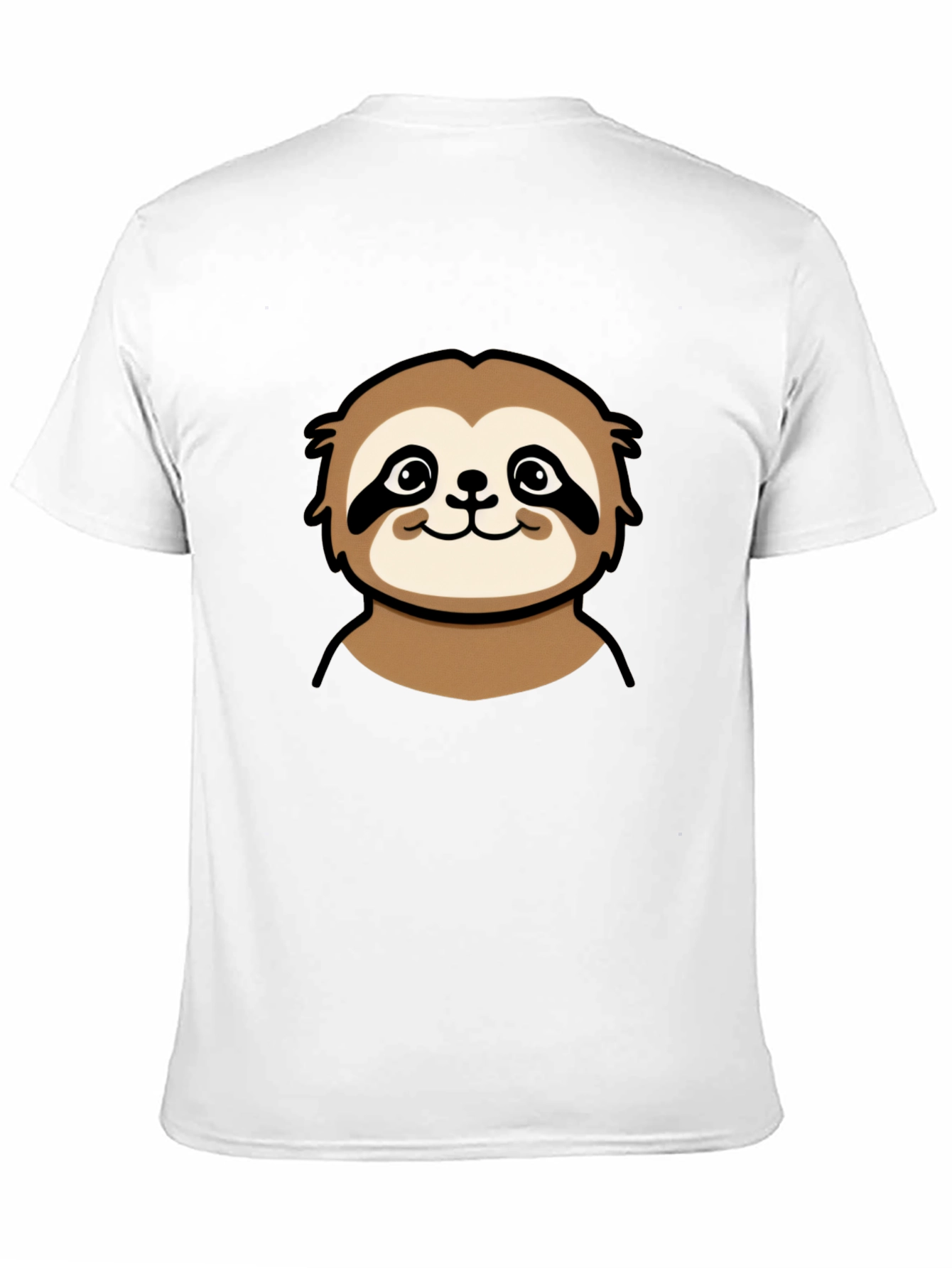 Cute Sloth Graphic Tee - Black Cotton T-Shirt
