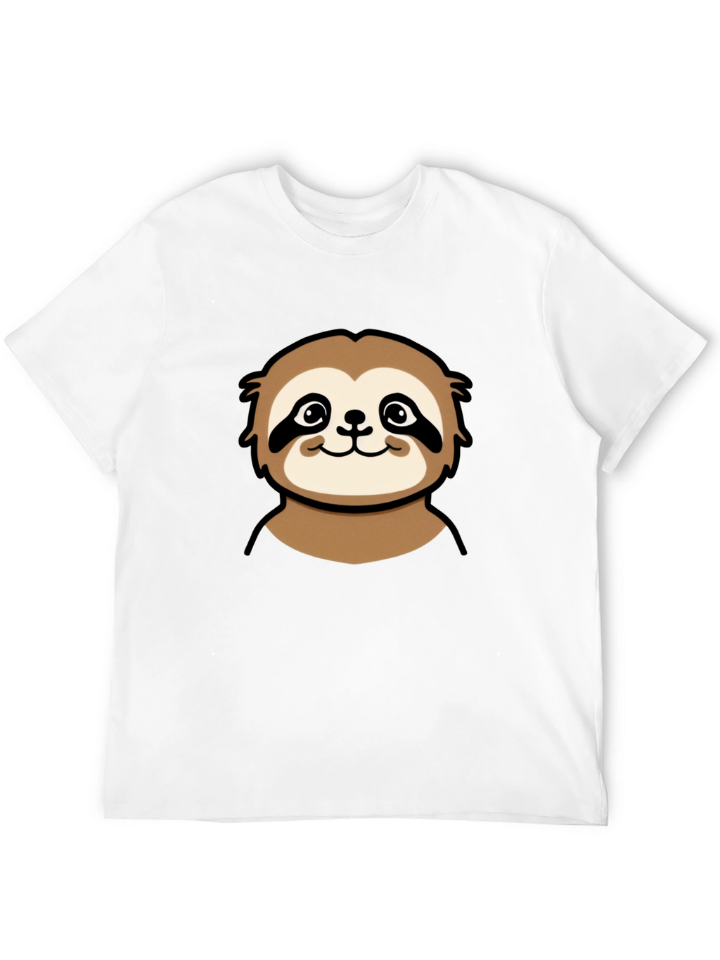Cute Sloth Graphic Tee - Black Cotton T-Shirt