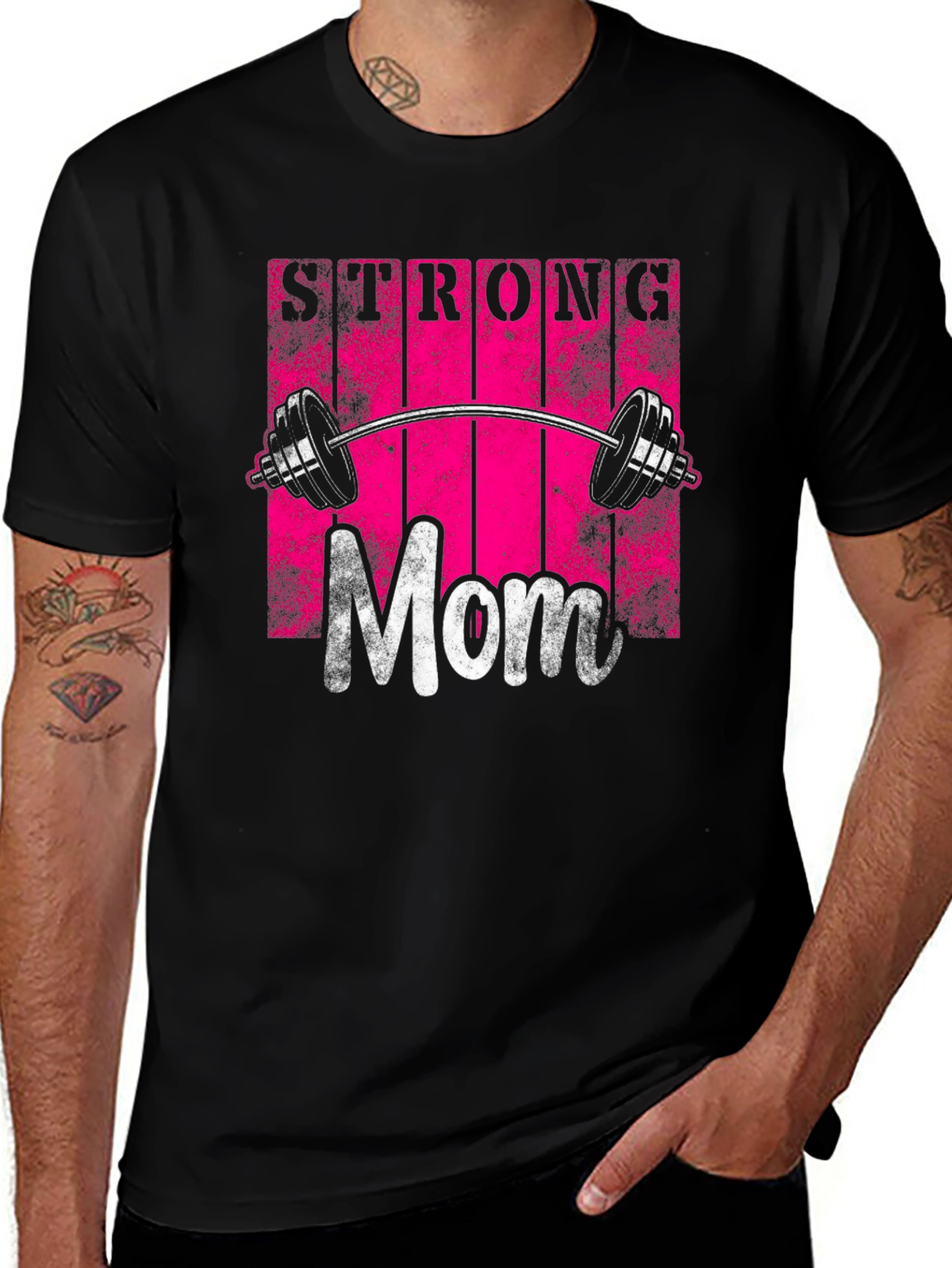 Strong Mom Graphic Tee - Fitness Design