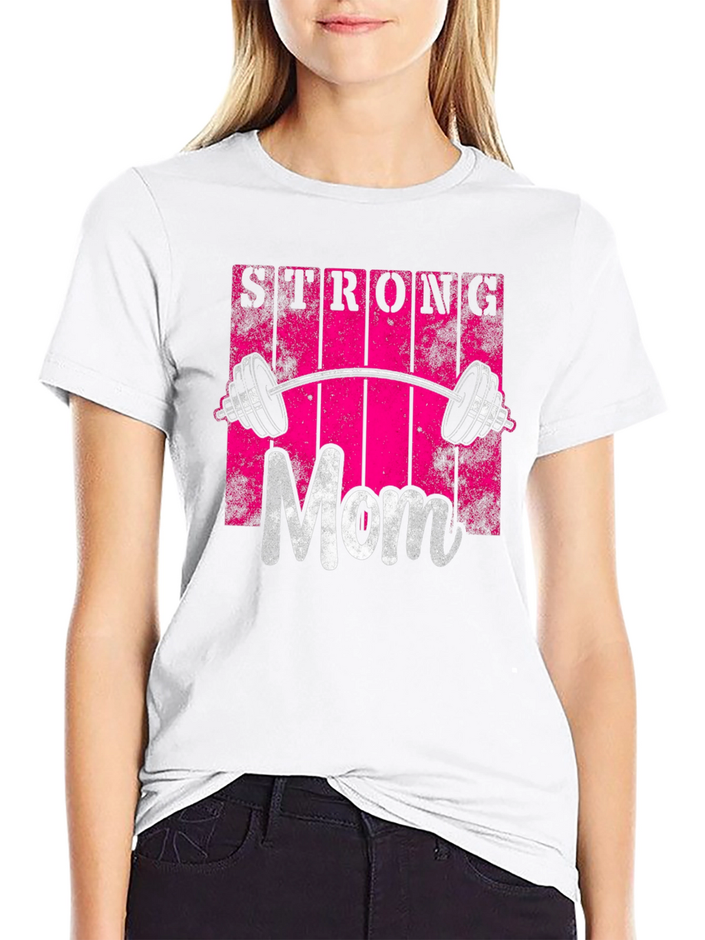 Strong Mom Graphic Tee - Fitness Design