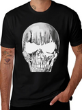 Skull Graphic Tee - Black Cotton Blend T-Shirt