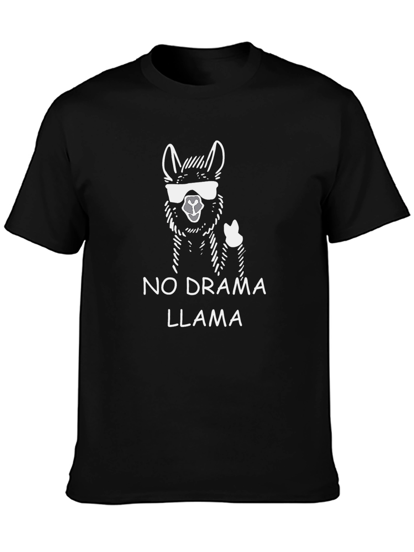 No Drama Llama Graphic Tee - Black Crew Neck