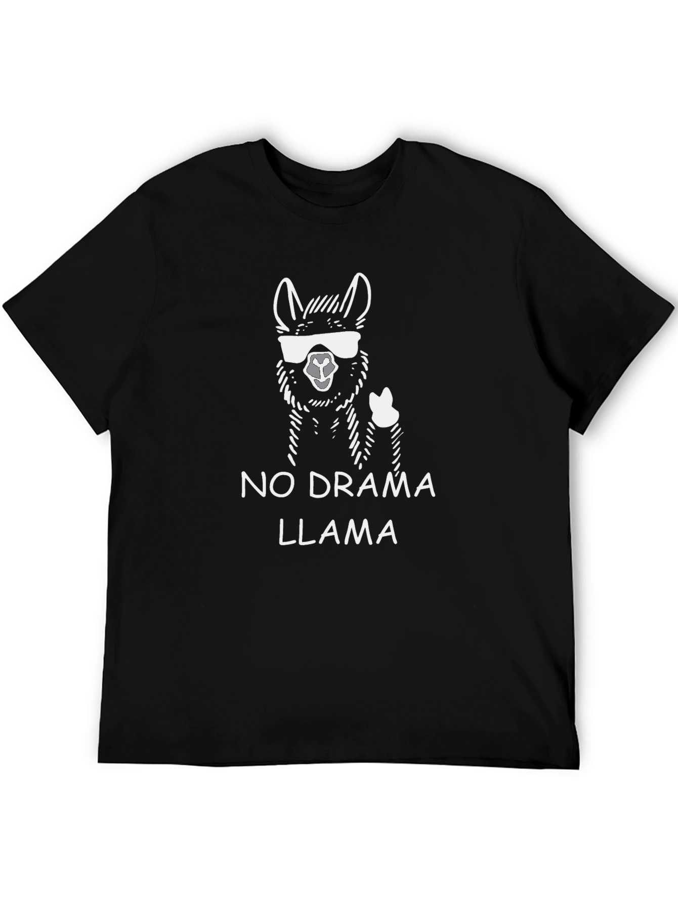 No Drama Llama Graphic Tee - Black Crew Neck