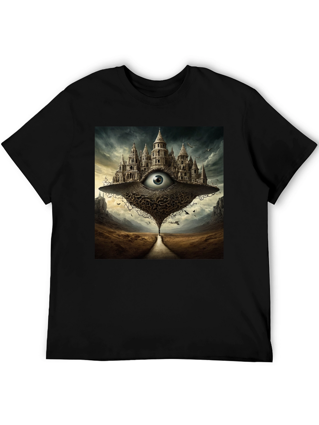 Eye Castle Graphic Tee - Surreal Fantasy Art Shirt