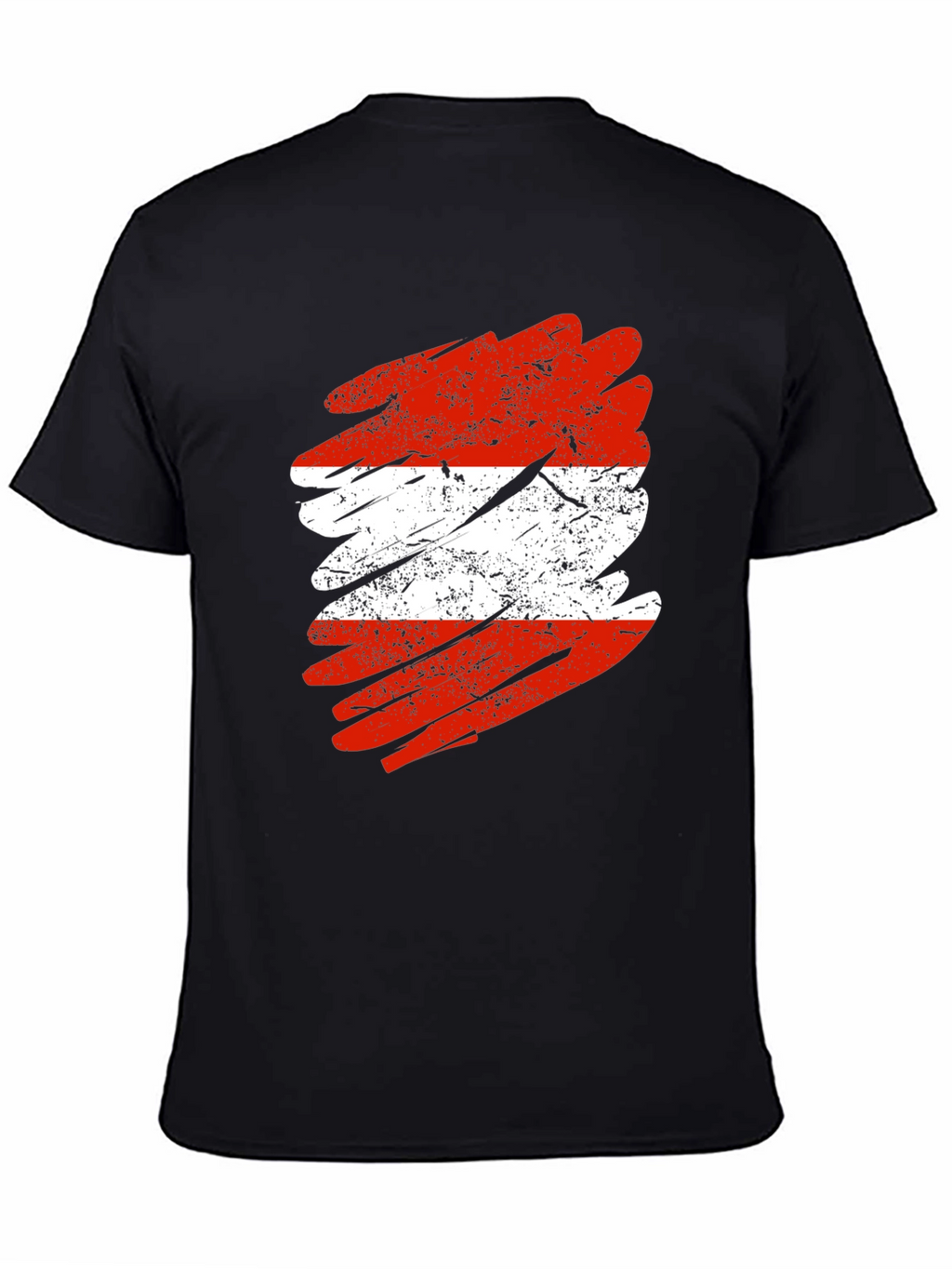 Austria Flag Grunge Style Black T-Shirt