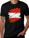 Austria Flag Grunge Style Black T-Shirt